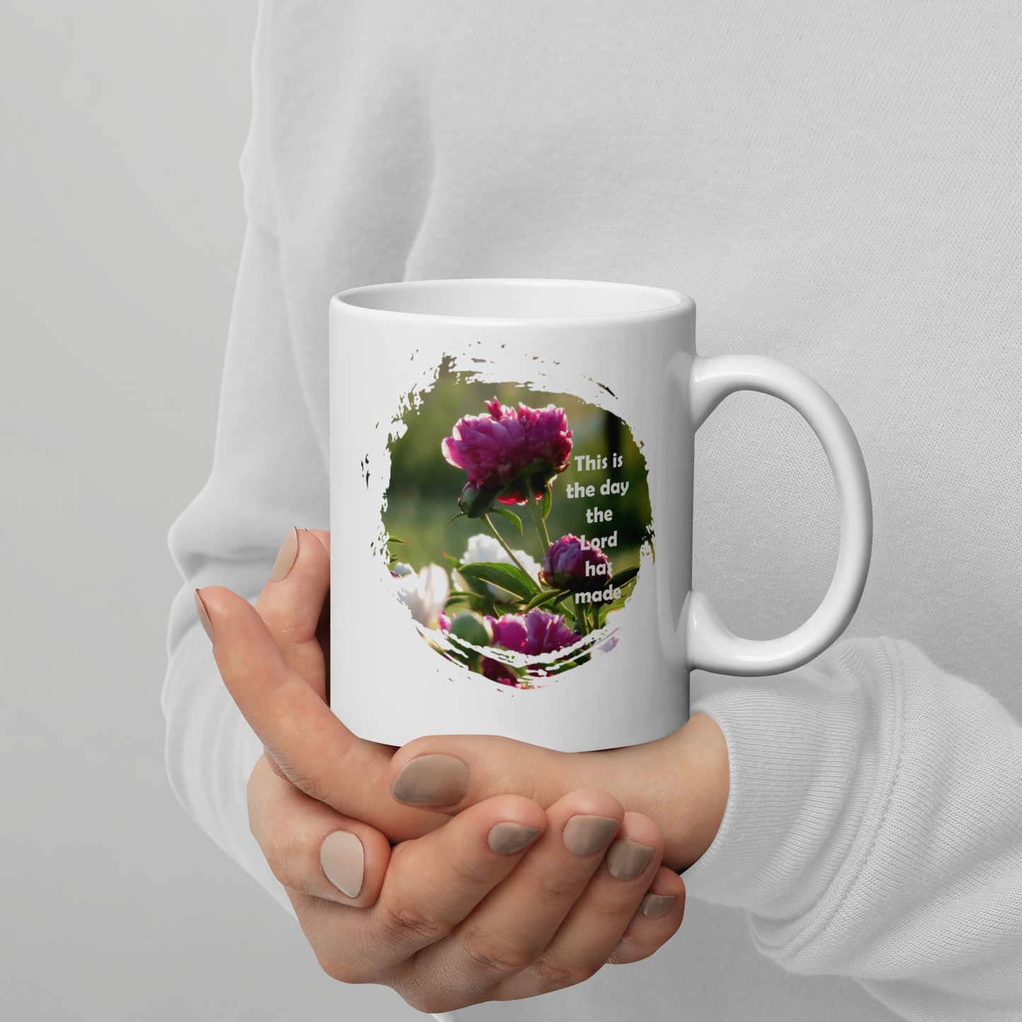 White glossy mug