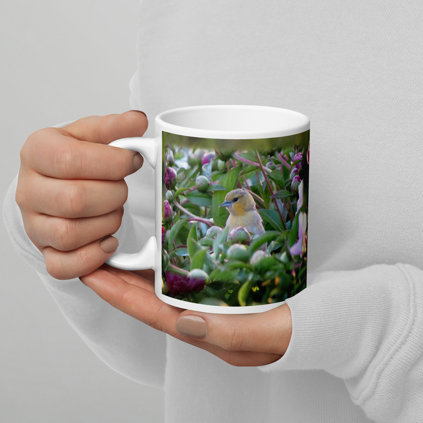 White glossy mug