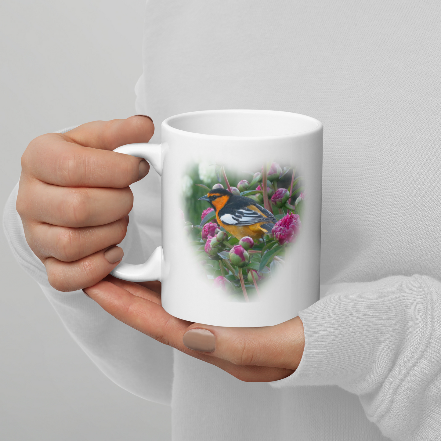 White glossy mug