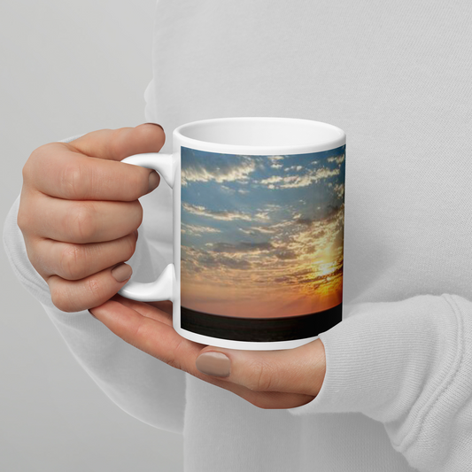 White glossy mug