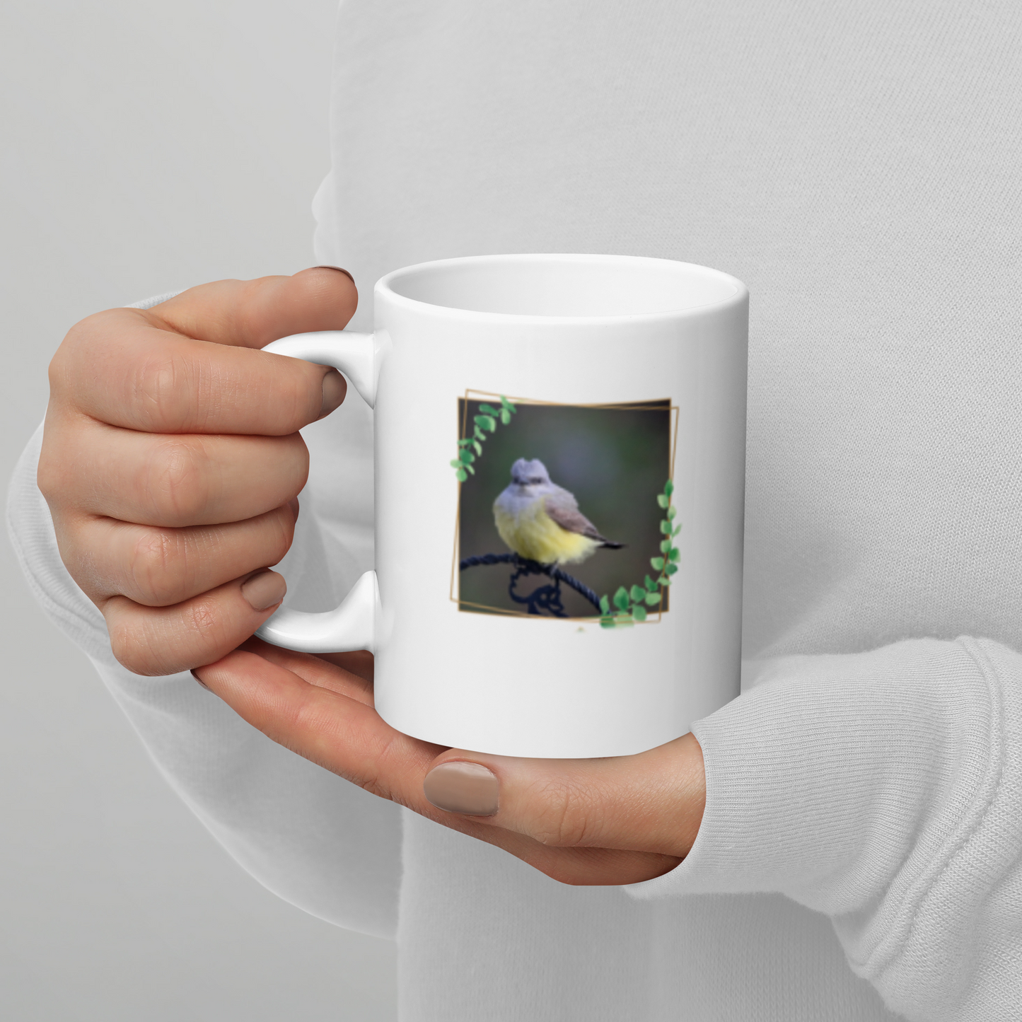 White glossy mug