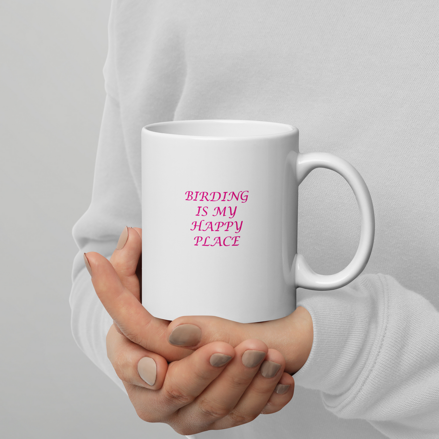 White glossy mug