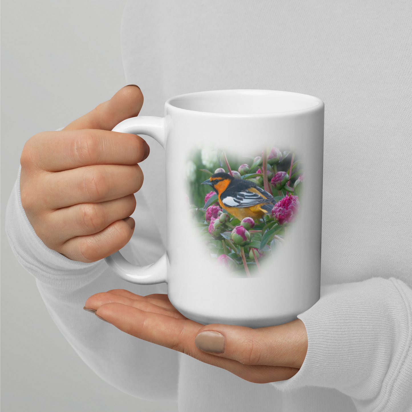 White glossy mug