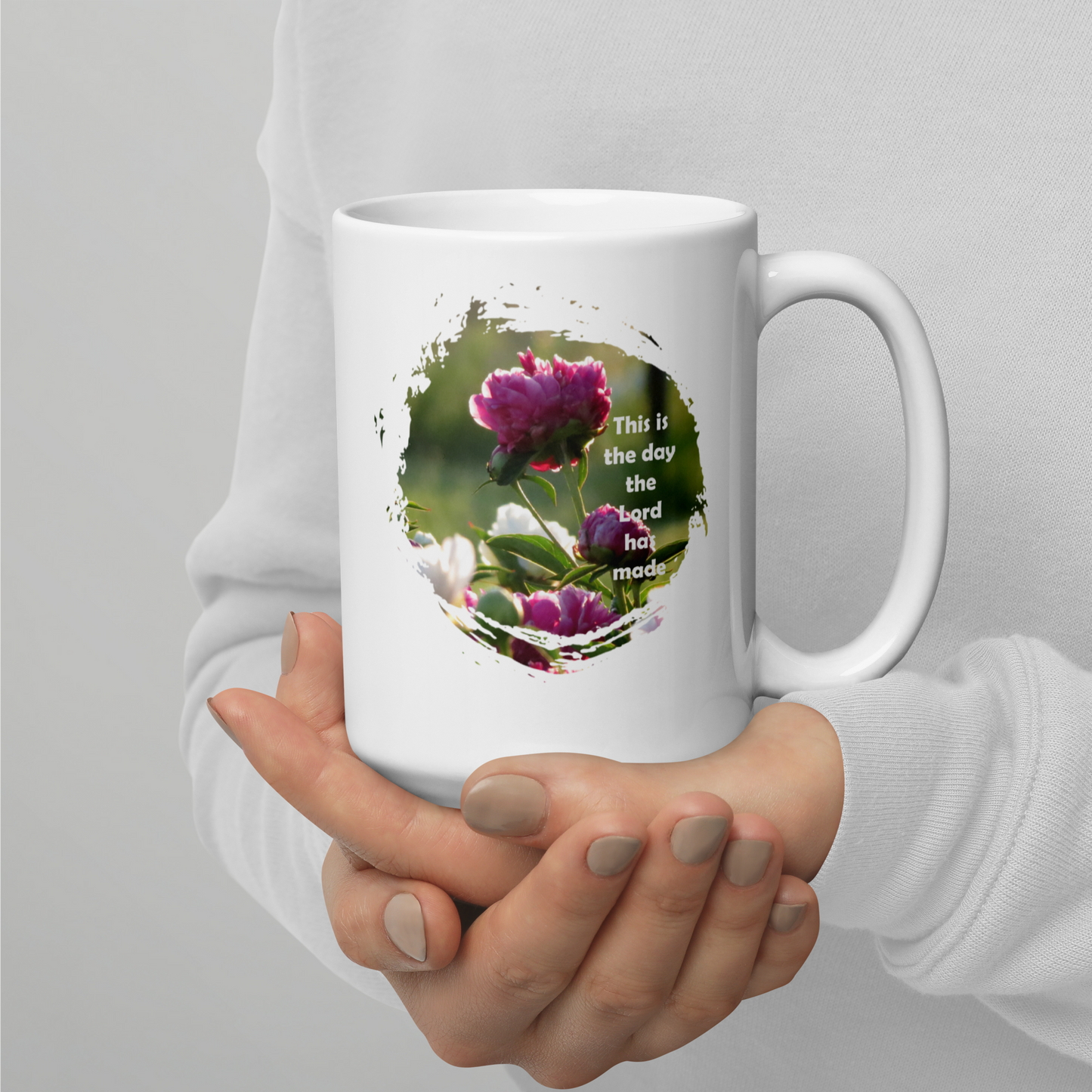 White glossy mug