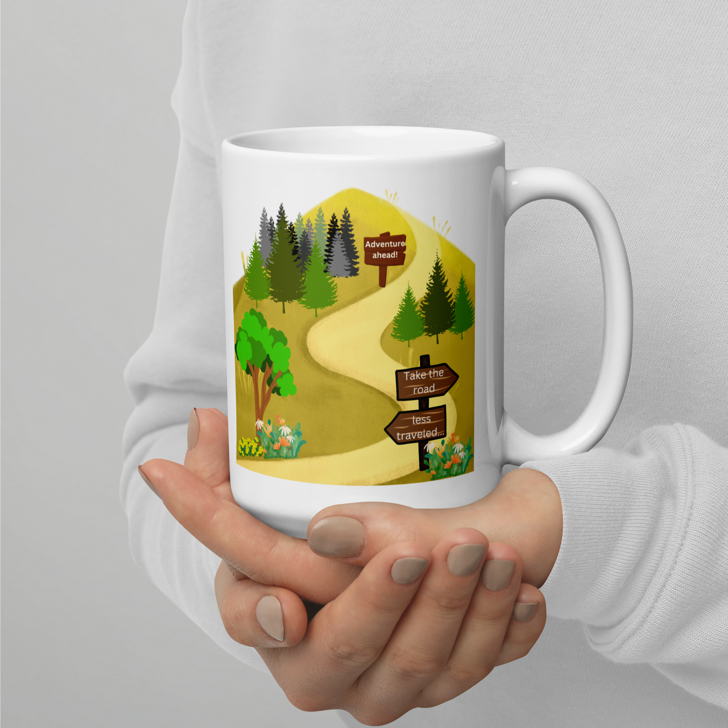 White glossy mug